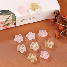 天然水晶梅花配件 黄水晶雕刻梅花隔珠配饰 手工串珠diy饰品配件