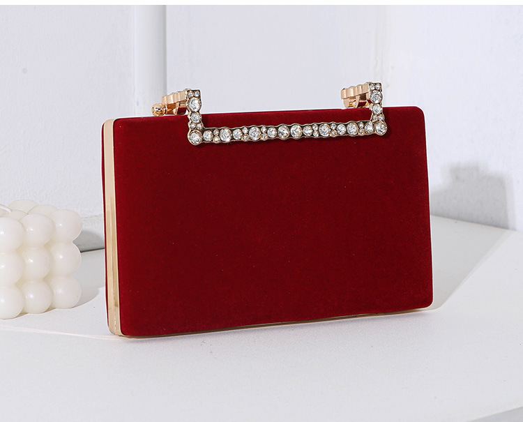 Holiday, Party Occasion velvet Material Velvet Solid Color Square Evening Bags