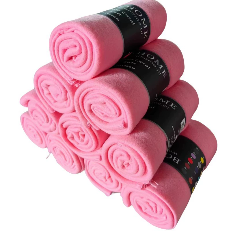 Двустороннее Флисовое одеяло для внешней торговли Полиэстер Обычное одеяло Тянуть Плюшевое сплошной цвет Маленькое одеяло Трансграничное одеяло для сна