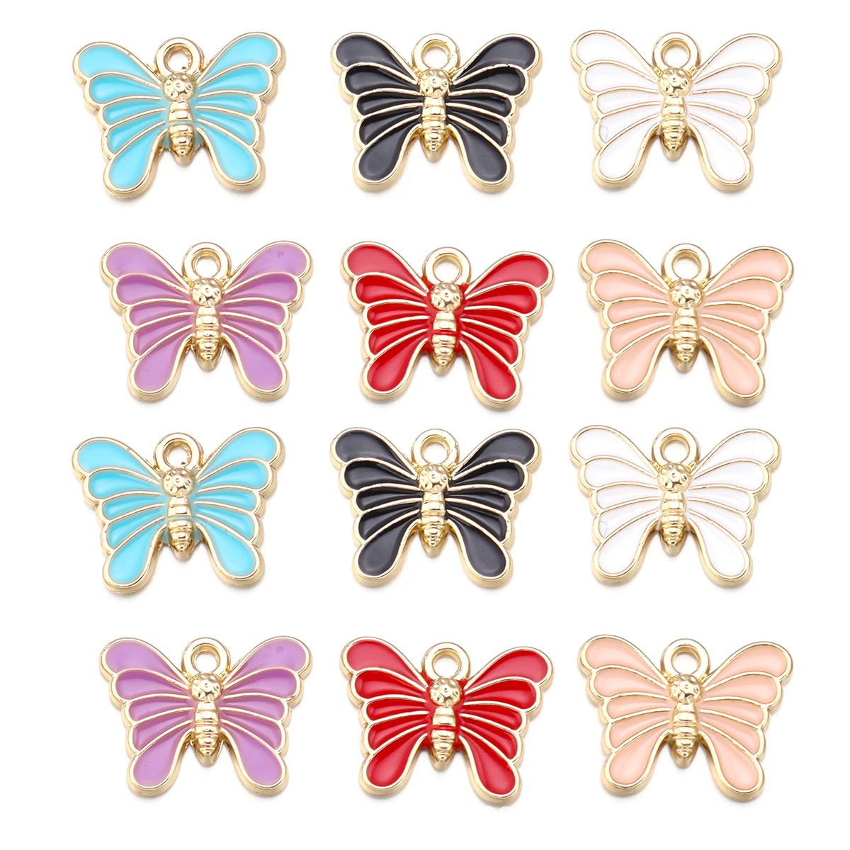26g Weight Pendant Jewelry Making Type DIY Jewelry Accessories Classification 10 PCS/Package Quantity Alloy Material Butterfly Pattern Enamel Design IG Style, Simple Style Style 10 PCS/Package Alloy Butterfly Pendant 4