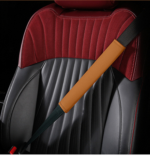 Car Anti-Wear Car Shoulder Straps Car Interior Accessories Seat Belt Shoulder Pads Four-Season Universal Nappa Leather Protective Cover