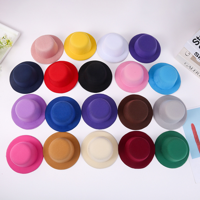 DIY Hat Base Small Top Hat 13.5cm Brushed Fabric Hat Pet Hat Children's Hairpin Hat Bare Hat Accessories Cartoon Hair Accessory