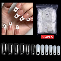 New cross-border manicure nails, European and American trapezoidal holes, love hearts, hollow fashion nails, 504 patches wholesale