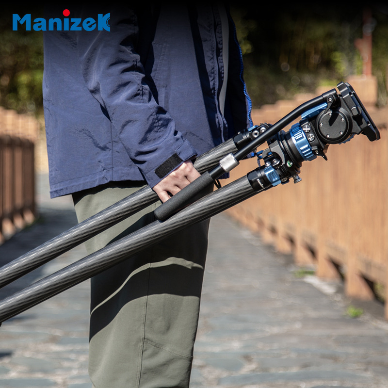 漫迹客（manizek）75mm模组化碳纤维大承重三脚架动平衡液压云台