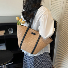 2026新款大容量高级感洋气度假风编织托特包慵懒风草编包女式