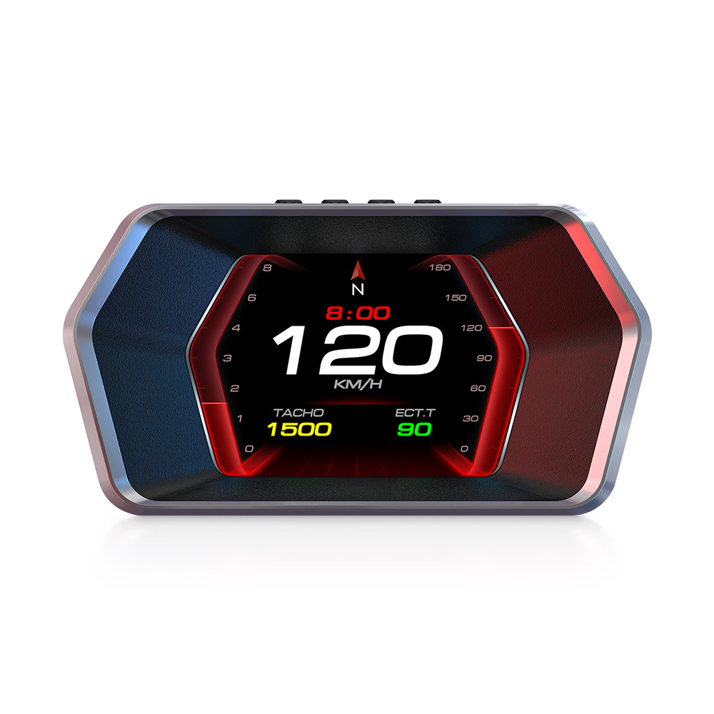 P17 coche HUD pantalla frontal coche OBD velocidad general computadora de conducción instrumento de velocidad de temperatura del agua de alta definición