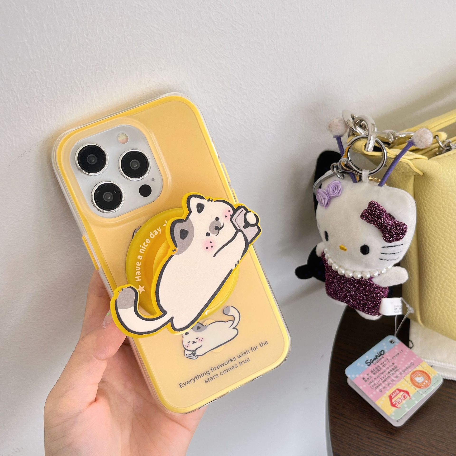Divertido gato magnético de dibujos animados para iPhone15Pro Apple 16proMax funda para teléfono móvil 14/13 nuevo 15PM