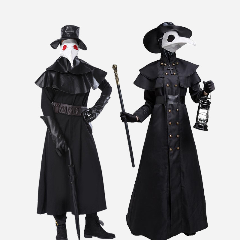 Set COS del dottore della bocca dell'uccello della peste del vento del punk del vapore medievale del corvo di Halloween_voghion.com