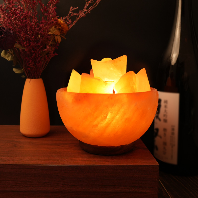 ✅喜马拉雅盐灯矿物雕刻灯水晶盐灯氛围灯床头灯具摆件小夜灯台灯