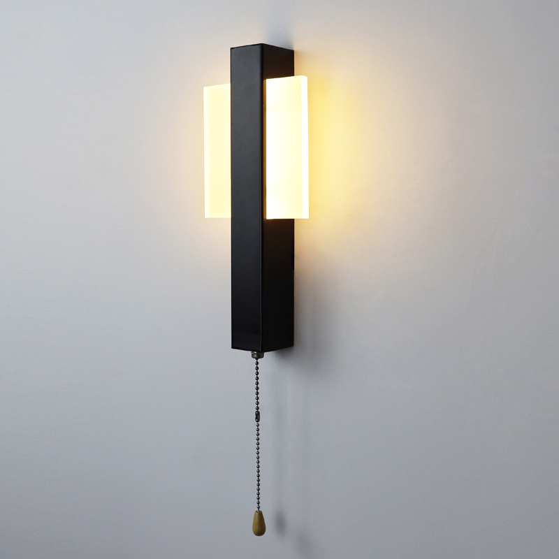 Transfronterizos modernos y simples LED interior lámpara de pared interior decoración del hogar dormitorio cabecera lámpara de cama habitación de hotel puede girar cabecera lámpara de pared