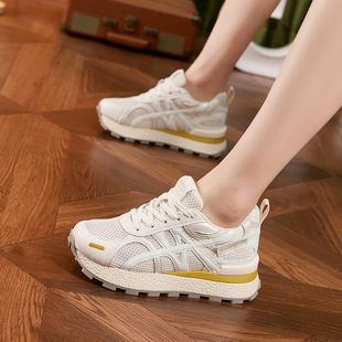 Thick-soled German Training Shoes Women's 2025 Spring and Summer New Hollow Mesh Breathable Sandals All-match Forrest Gump Shoes Women's Inner Height Increasing Shoes