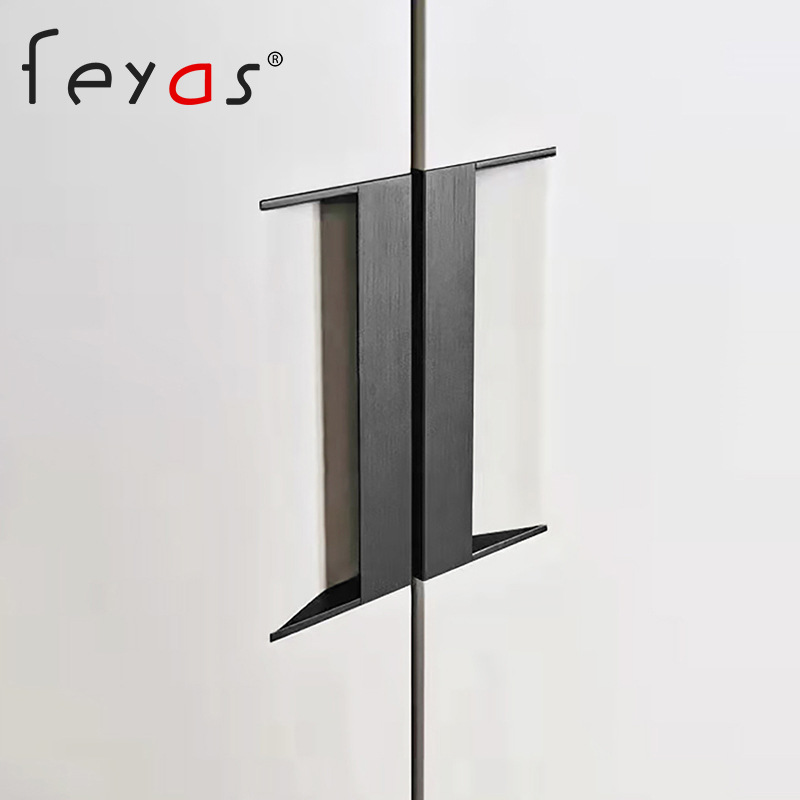 衣櫃高端輕奢嵌入式隱形拉手櫥櫃門榻榻米門把手抽屜開槽暗裝拉手