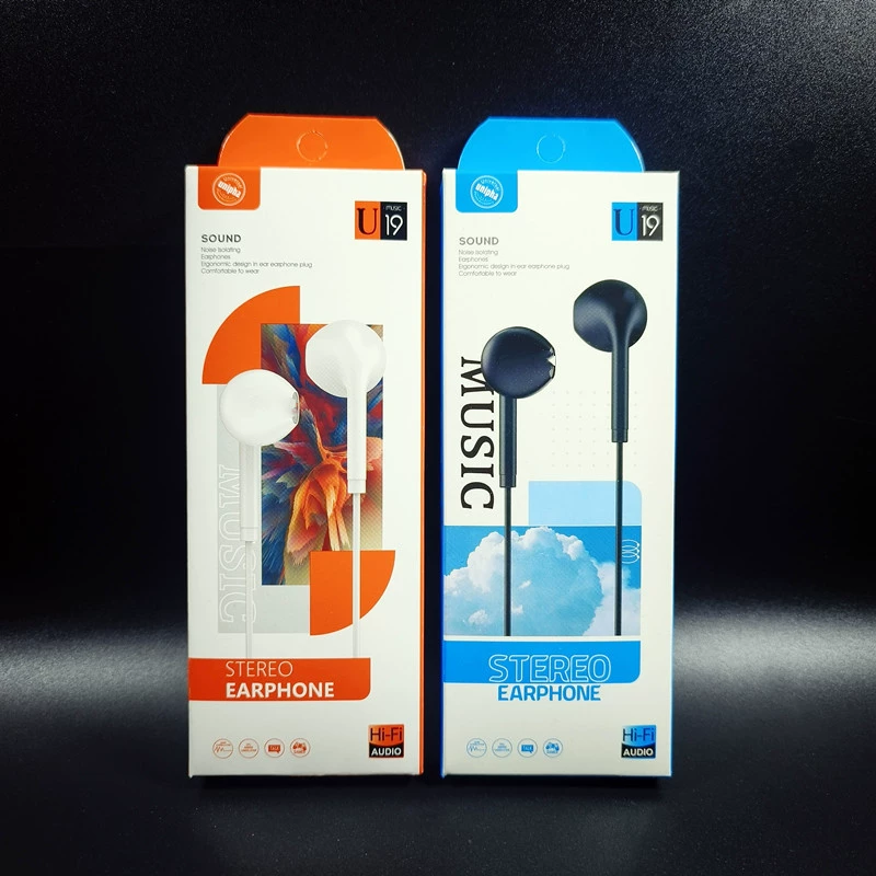 XU19 серии проводные наушники-вкладыши для мобильного телефона с управлением кабелем Mai Tong 3, 5 круглых отверстий плоские ушные наушники