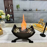 Переносной настольный спиртовой камин, этаноловая печь, металлическая чаша для внутреннего использования, портативный настоящий камин, декоративное пламя для улицы