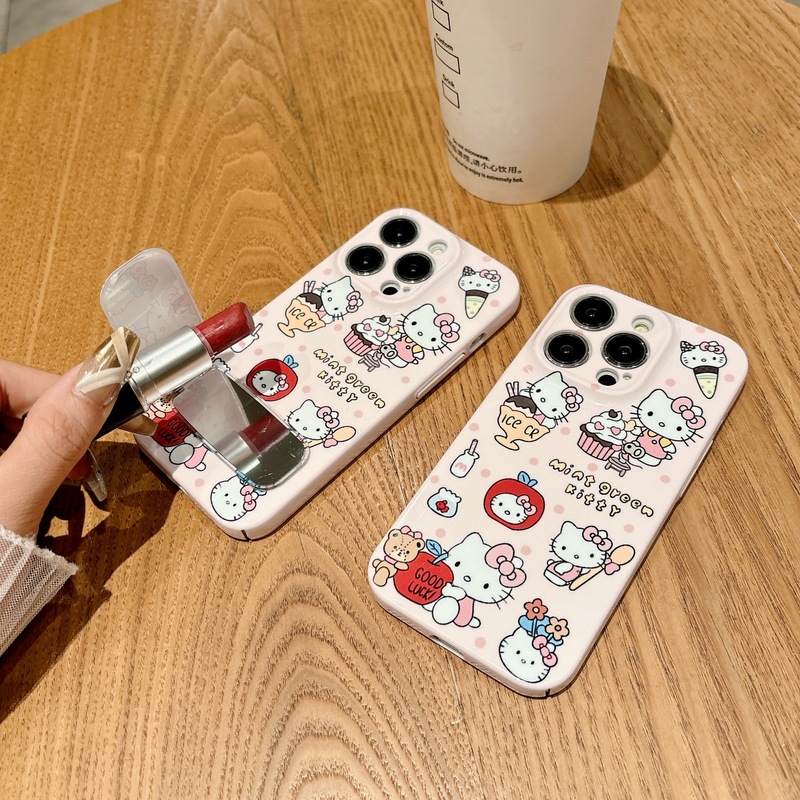 波点雪糕Kitty支架适用IPhone16promax手机壳15菲林14pro镜子1312|undefined