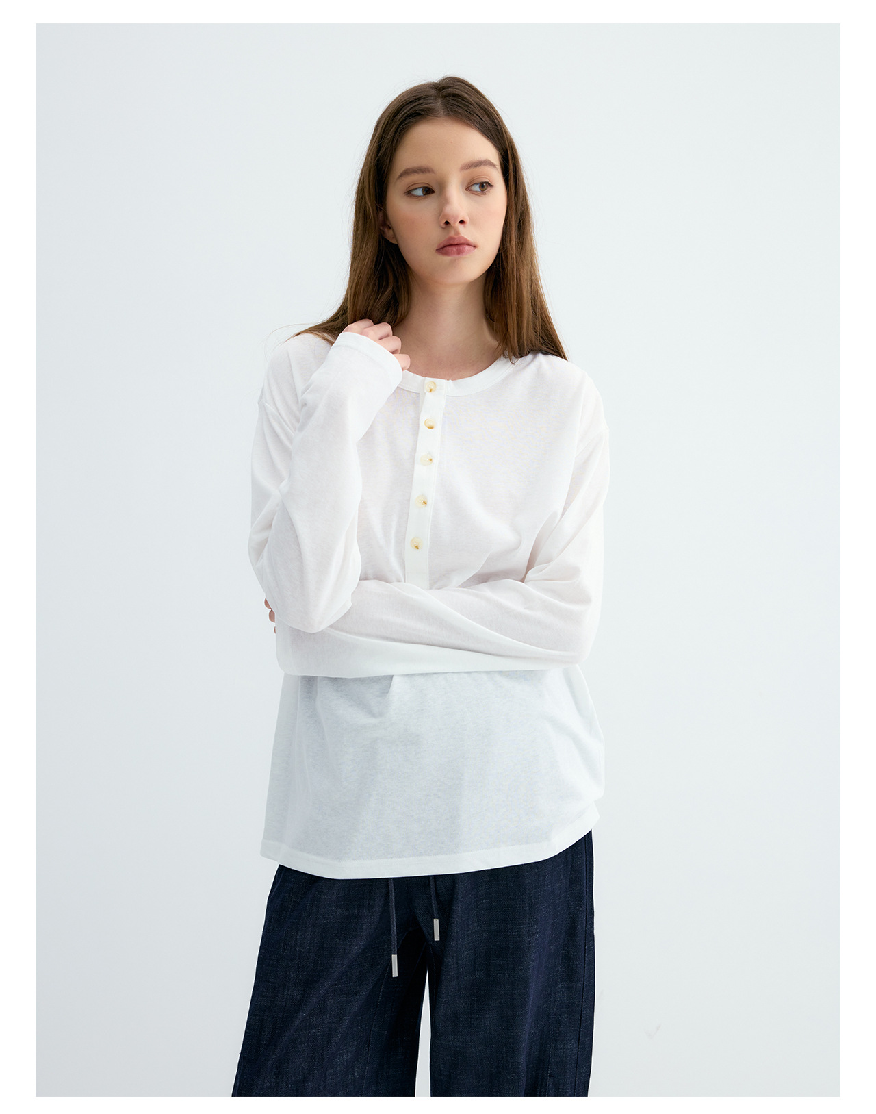 UNF 250g Henry Neck Long-Sleeve Tee