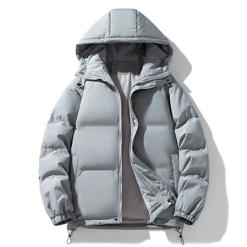 Nuevo algodón transfronterizo de color sólido para hombres con capuchón calentamiento grueso pareja de algodón casual fábrica de chaqueta al por mayor