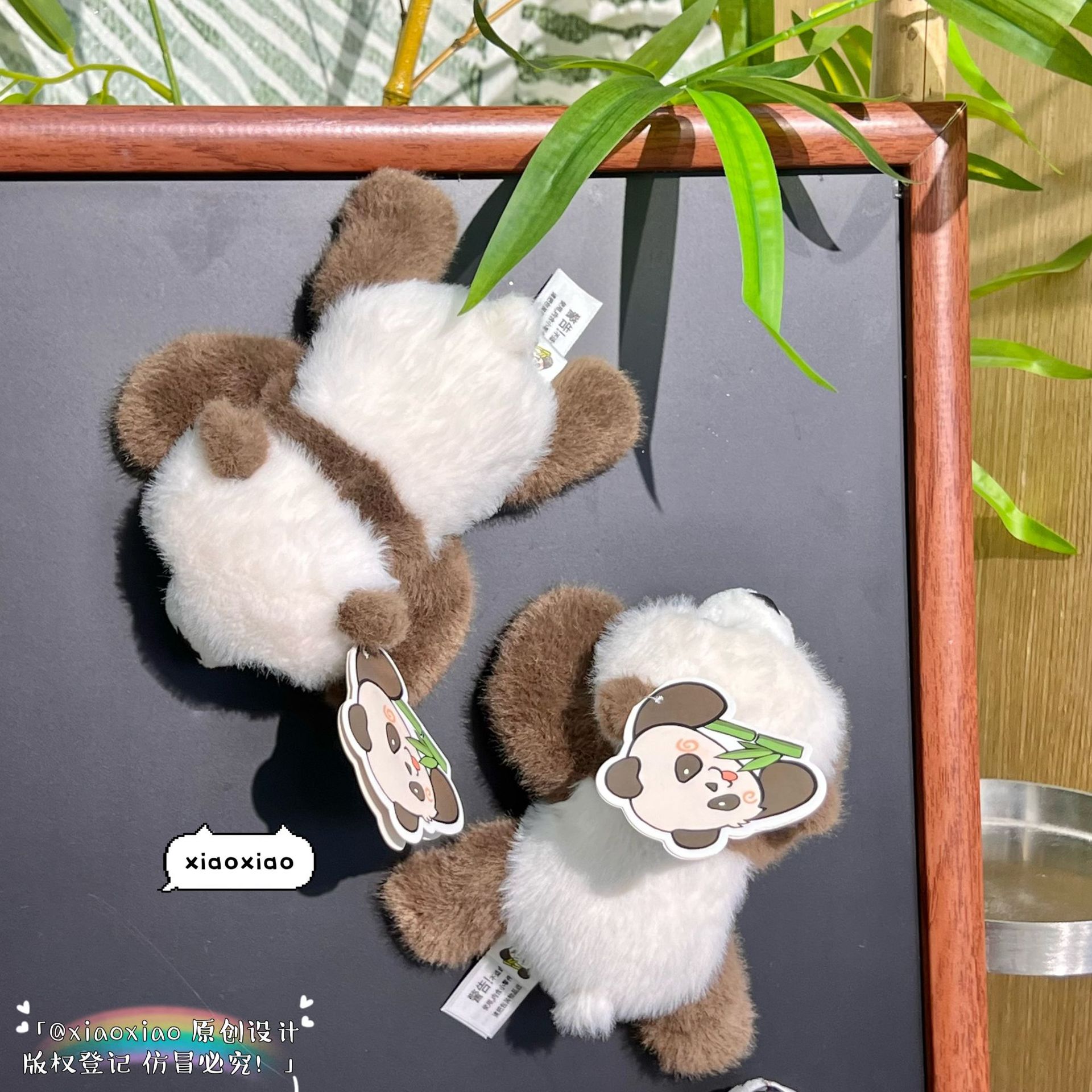 Genuino Chengdu pegatinas de refrigerador de peluche siete niños panda muñecas de goma