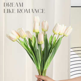 郁金香仿真花 手感保湿婚礼摆件家居 装饰仿真假花人造花厂家批发