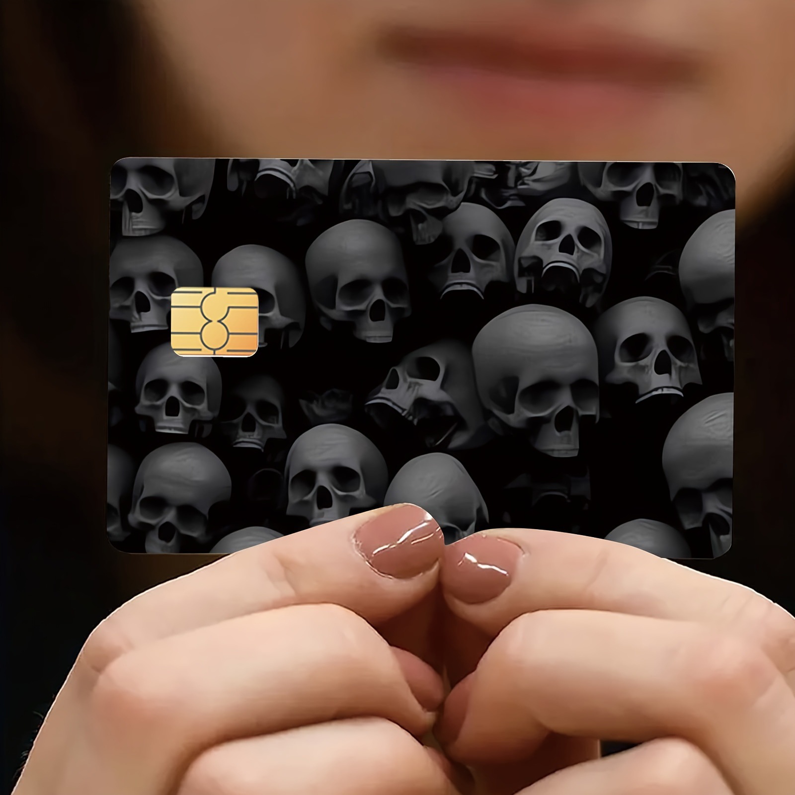 跨境新款骷髅主题系信用卡个性化防水贴纸2x3.4英寸单张/套装可选