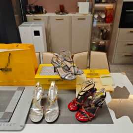 外贸大码鞋高跟露趾交叉绑带凉鞋红色细跟高跟鞋high heels sanda