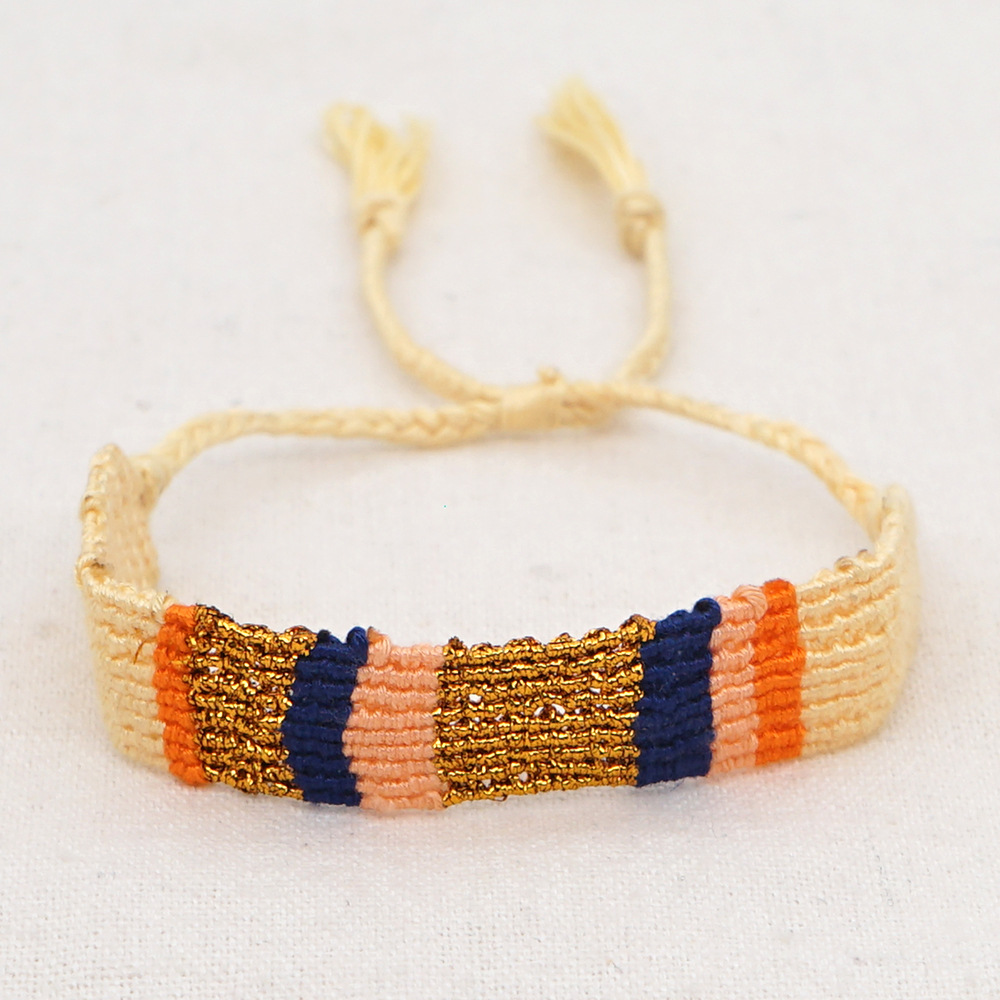 Ethnic Style Colored Cotton Woven Elastic Bracelet Wholesale Jewelry Nihaojewelry display picture 9