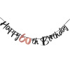 Birthday party Happy Birthday pulls flag, rose golden black gold, 18 40 50 70 birthday banner