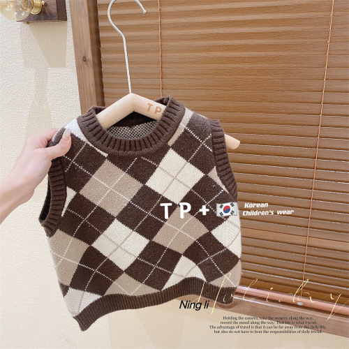 Children's Autumn Korean Style Suit 2024 New Boys and Girls College Style Shirts and Vests Baby Spring and Autumn Three-piece Trendy Set