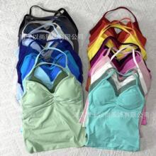 跨境TK运动背心挂脖运动内衣女跑步健身服露背美背文胸DF同款背心