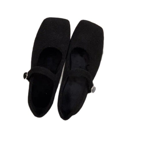 High-quality foreign-style fur shoes for women, new autumn and winter French retro temperament flat Mary Jane single-layer shoes