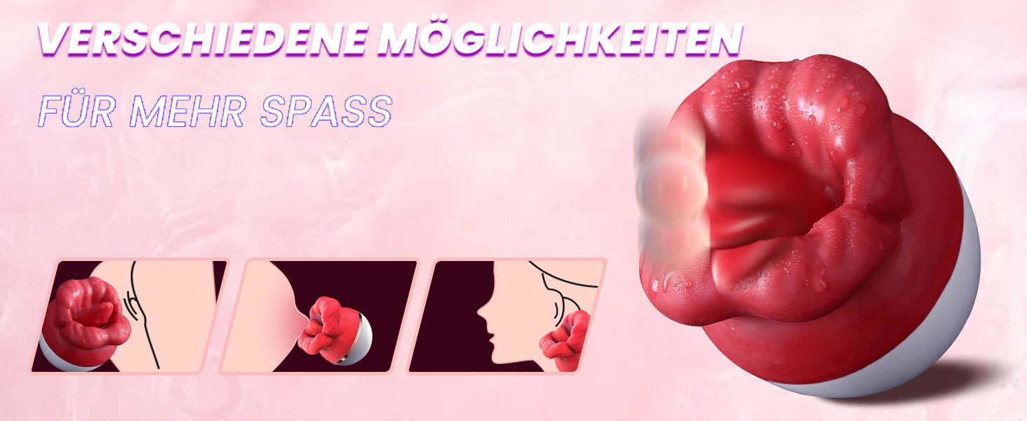Nipple Masturbator with Vibrating Egg, Red Lips Design, Tongue-Sucking Massager for Men — detail image 7