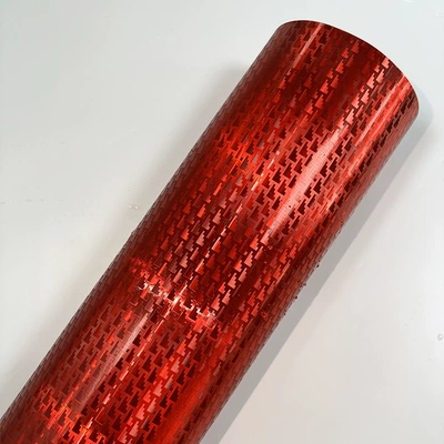 PET laser electroplated aircraft pattern forged carbon car laser color changing rainbow electroplated small grid decorative material film (Auto Color Change Film) - pet-laser-machine-carbon-red-10473-152165