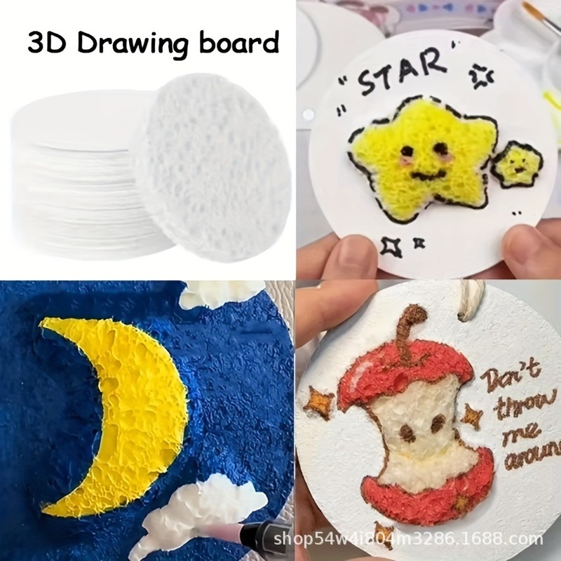 クロスボーダーラベリング人気テクスチャペイント3D画用紙三次元ピンチペイント白圧縮木材パルプ綿発泡テクスチャペイント|undefined