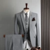 Light gray single buckle (suit+vest+trousers)