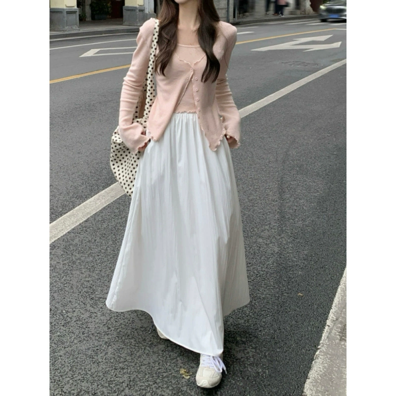 Белая юбка Юбка Женская Весна 2025 Новая длинная юбка