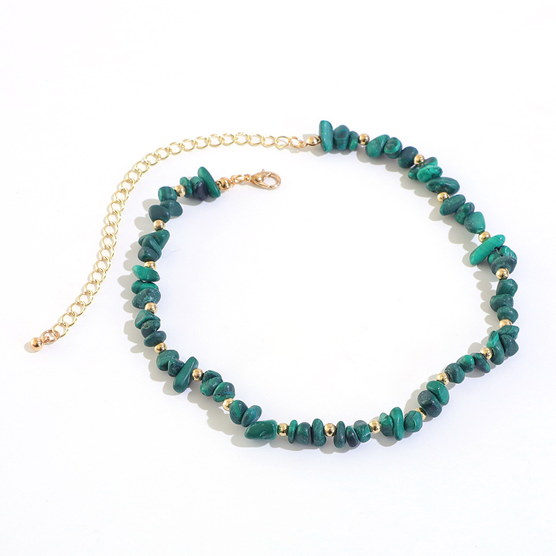 new fashion irregular turquoise necklace retro simple handmade item clavicle chain