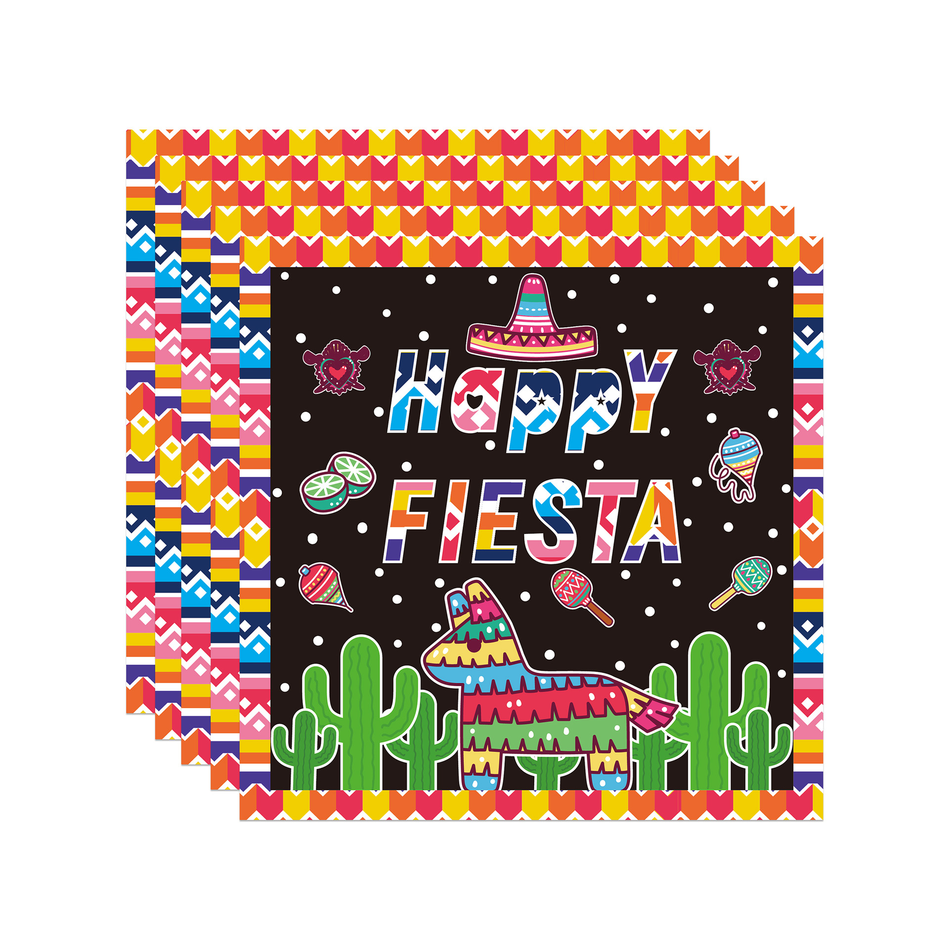 Carnaval mexicano decoración de fiesta temática de carnaval bandeja de papel desechable taza de papel toallas set de cubiertos de fiesta