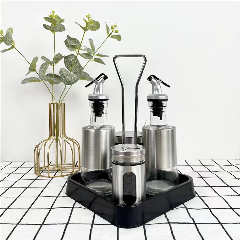 Condimento tarro combinación traje condimento botella aceite olla vidrio aceite botella comercial restaurante Hotel barbacoa cocina con estante