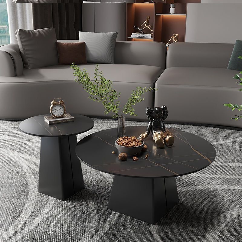 Luz y lujo moderno mesa de té redonda de tabla de roca sala de estar casa pequeña mesa de té redonda mesa de estudio