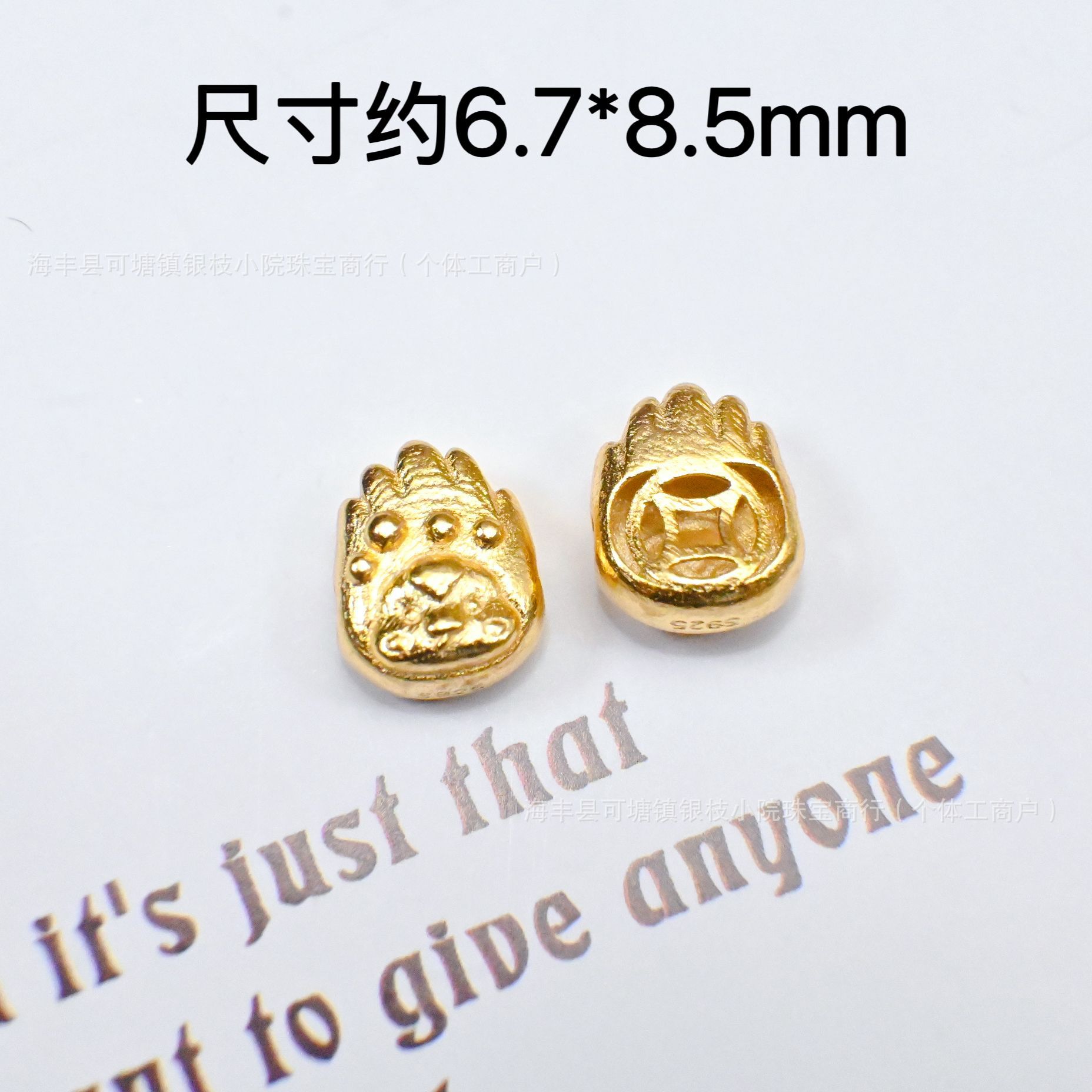 S925 Silver Ancient Gold Color-Preserving DIY Through-Hole Accessories Gourd Snap Ring Heart Spacer Bead Pendant Beaded Bracelet Necklace