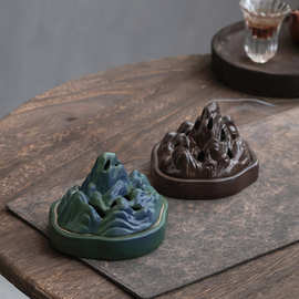 复古盘香炉陶瓷打篆香粉焚香器家用室内檀香沉香熏炉中式塔香香炉