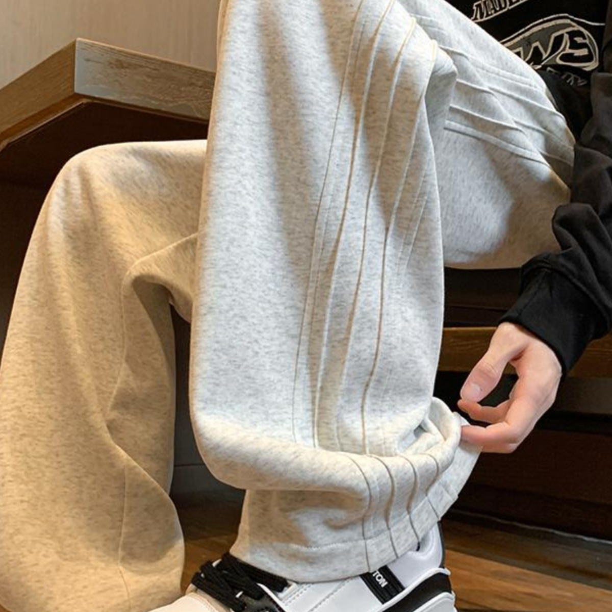 Moda de moda 2024 pantalones casuales pesados primavera y otoño para hombres pantalones largos deportivos de pierna ancha rectos retro estadounidenses