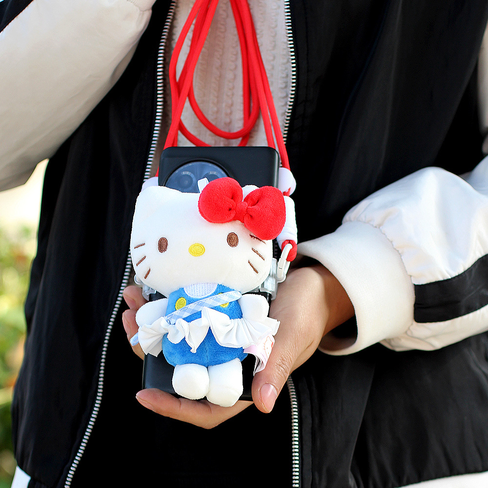 Clip de espalda para teléfonos móviles universales hellokitty felino muñeca de peluche corda de cinturón adorable ajustable muñeca de dibujos animados image 11