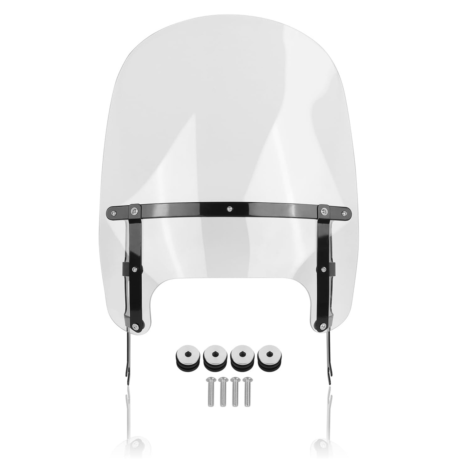 Suitable for the New Harley Fat Boy Modified Quick-Release Front Windshield, Transparent Glass with 5mm Thickness, Front Windscreen for 2018-2026 Models
