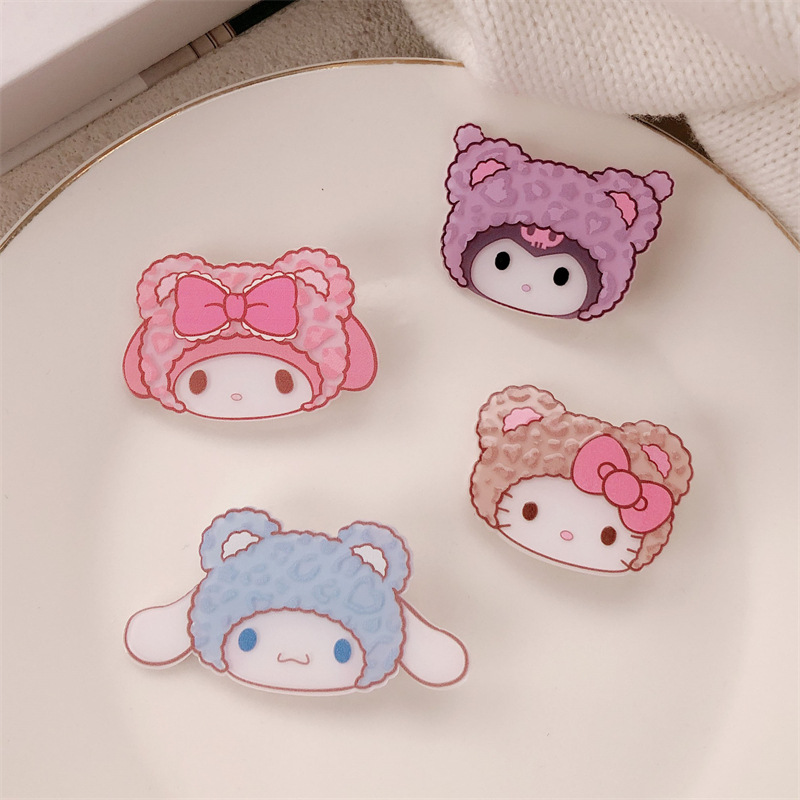 2024 nuevo kitty jade gui perro clip de cabello boca de pato adornamiento lateral frange clip de cabello roto adorable adornamiento de cabello dulce