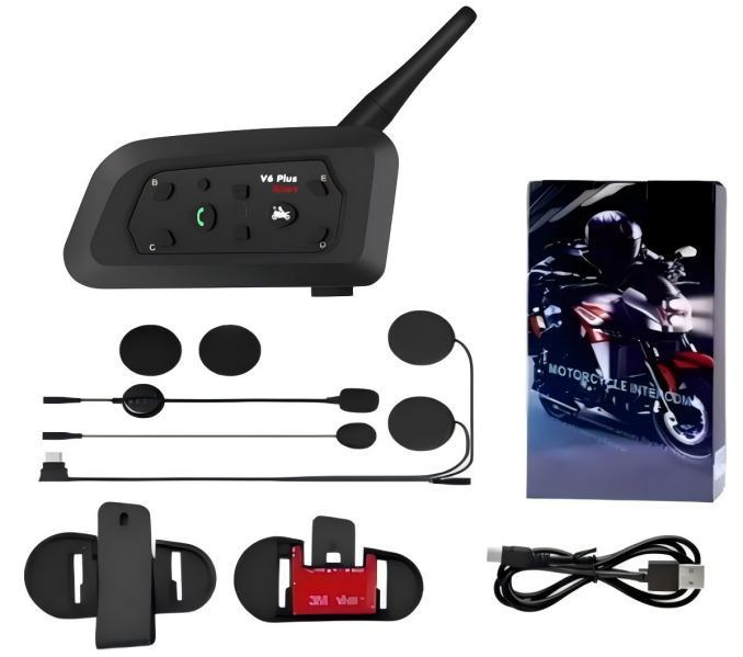 V6 Helmet Bluetooth Intercom Headset 1-to-5 Real-Time Intercom 1500m for Cycling and Skiing Cross-Border Ipx6 Waterproof