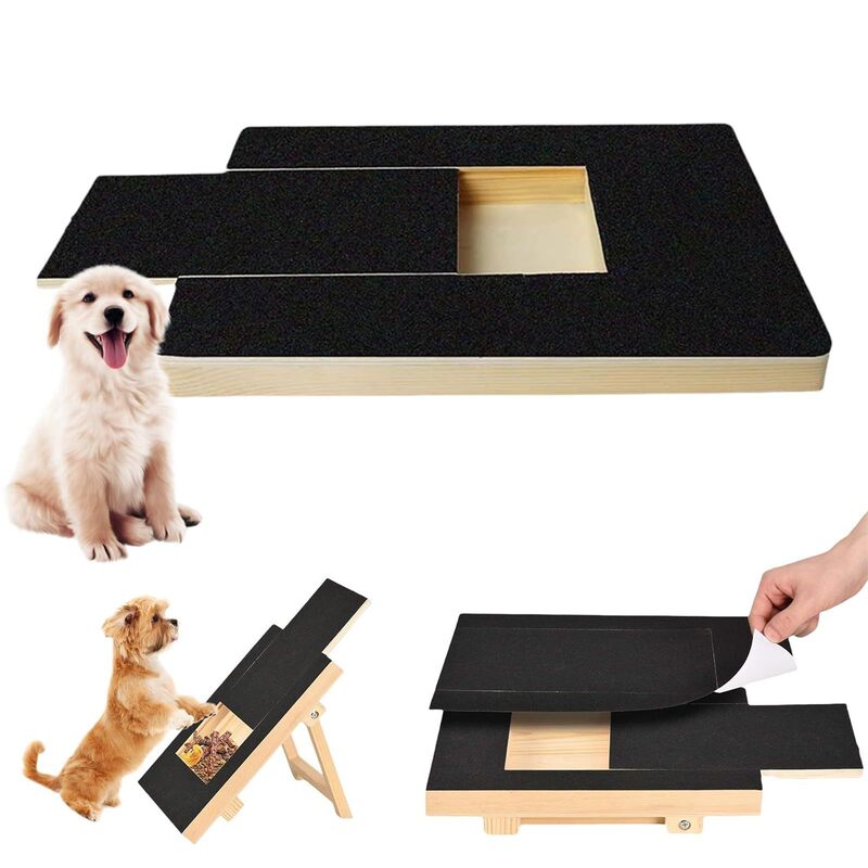 Wooden Pet Dog Scratching Board, Adjustable Dog and Cat Nail File, Solid Wood Pull-Out Dog Nail Scraper