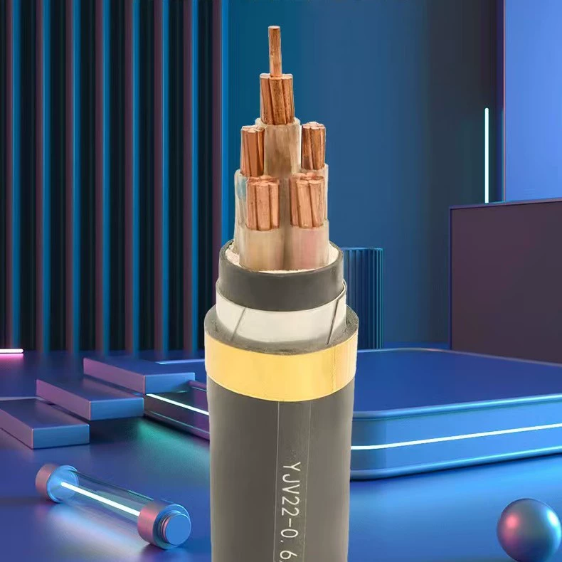 Hubei factory national standard copper-core power cable armored YJV22 outdoor buried low and high voltage cable wire