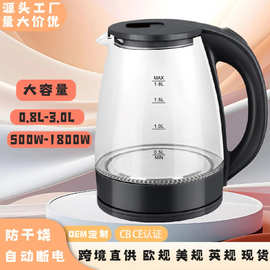跨境烧水壶大容量水壶小电水壶恒温家用电热水壶不锈钢热水壶迷你