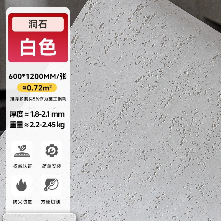 Пещеристый камень-•-Белый-60*120